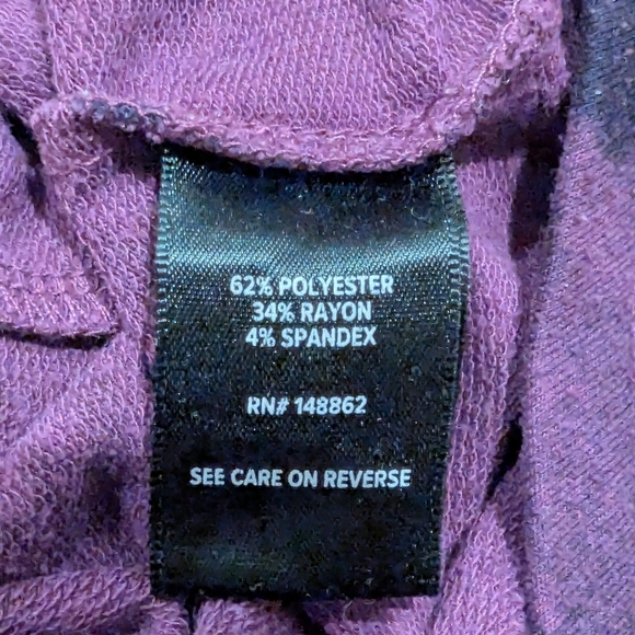 Torrid Active Sweatpants Size 2x & Active Sweatshirt 1x Black And Purple Tie Dye - Picture 11 of 14